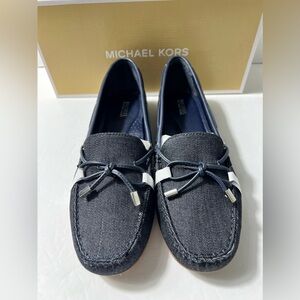 Michael Kors Sutton dark Denim Moccasins‎ slip on loafers size 9